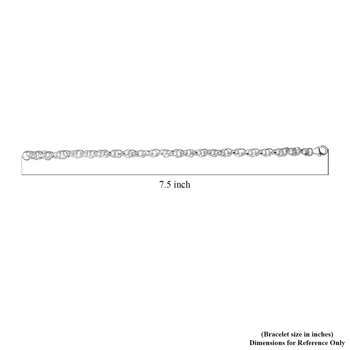 Link Chain Bracelet in Sterling Silver (7.25 In) 6.65 Grams image number 4