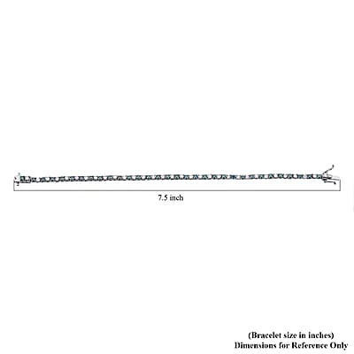 Luxuriant Lab Grown Blue Diamond (IR) and Lab Grown White Diamond (SI) 3.35 ctw Midnight Ice Bracelet in Rhodium Over Sterling Silver (7.25 In)