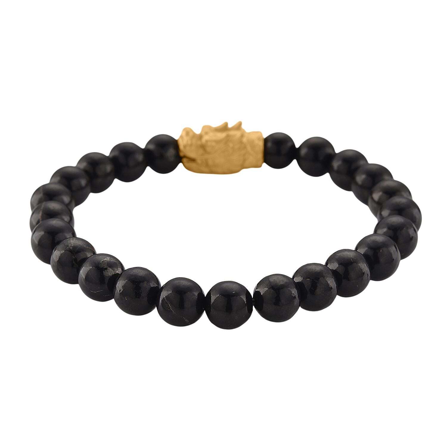 Shungite 125.00 ctw Bracelet in 14K Yellow Gold Over Sterling Silver