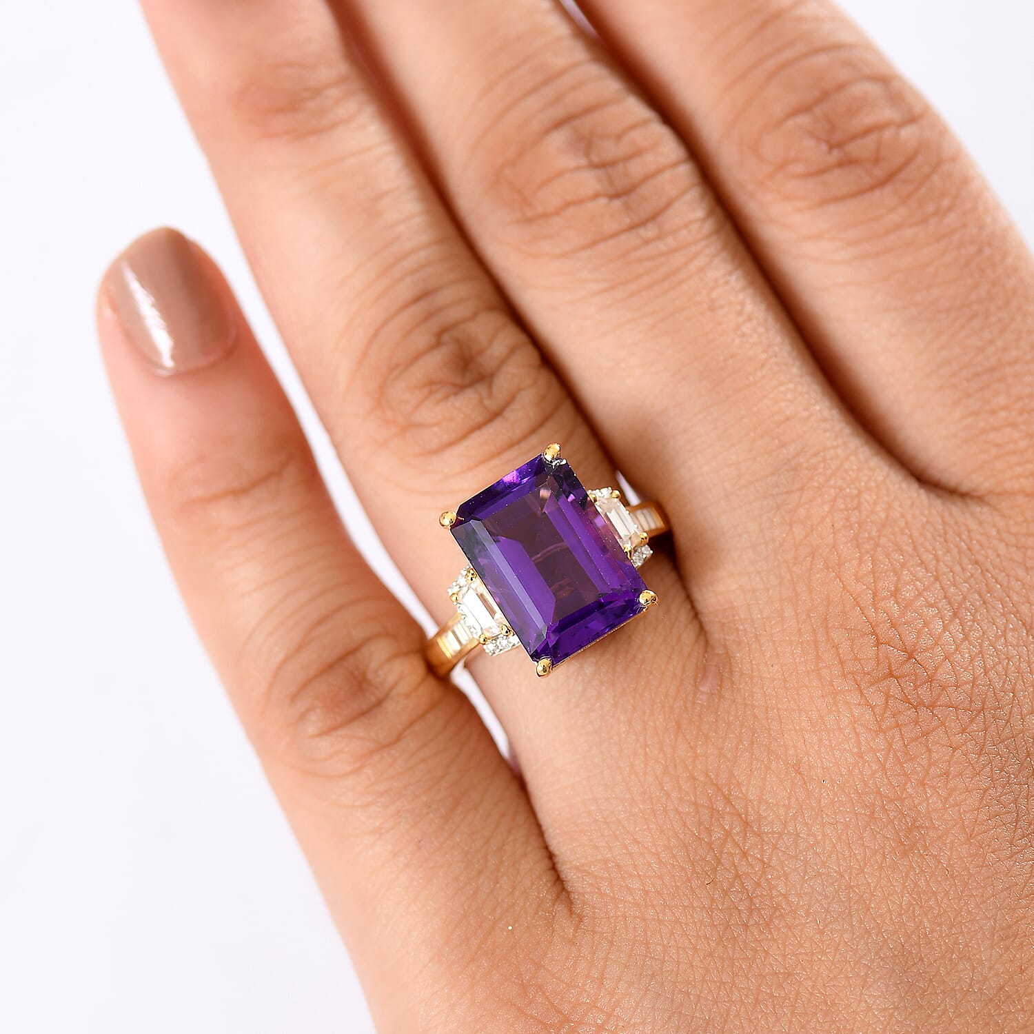 Buy D'Joy AAA Lusaka Amethyst and Moissanite 7.80 ctw Art