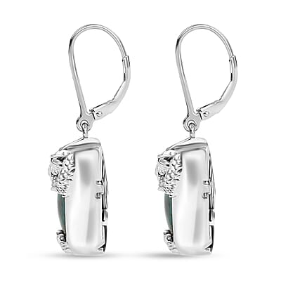 EverTrue Chrysocolla 13.40 ctw Dragon's Embrace Earrings in Platinum Bond and Stainless Steel