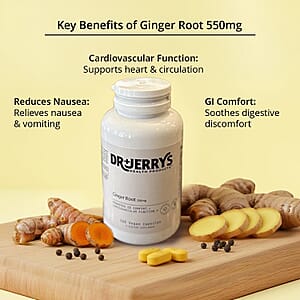 Dr. Jerry's Ginger Root Dietary Supplement (100 Vegan Capsules)