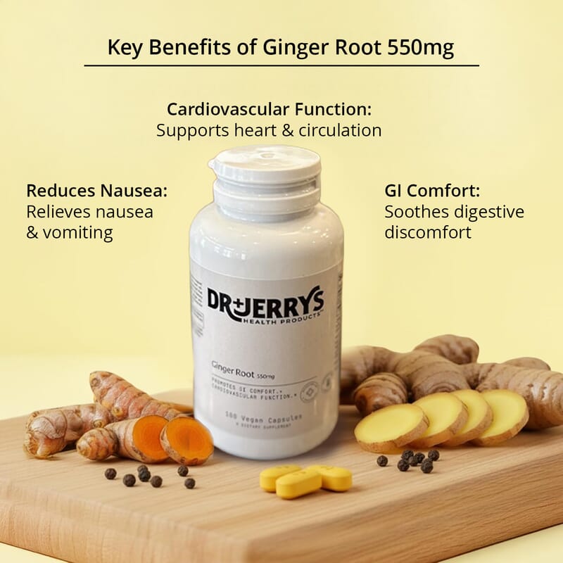 Dr. Jerry's Ginger Root Dietary Supplement (100 Vegan Capsules)