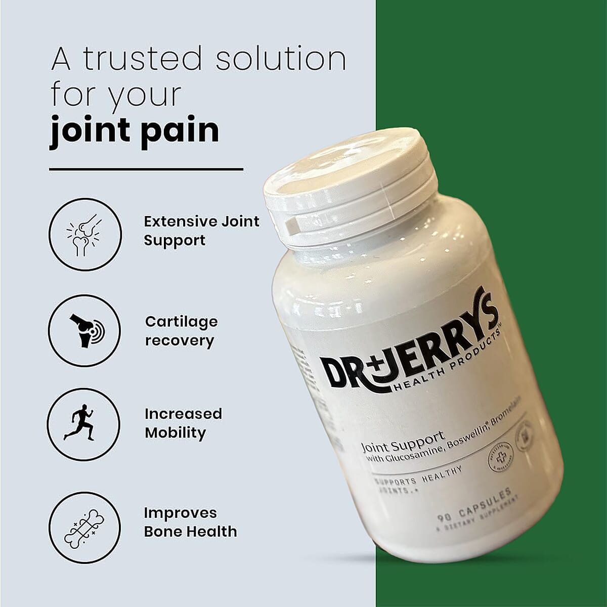 Dr. Jerry's Joint Support with Glucosamine, Boswellin and Bromelain Dietary Supplement (90 Capsules) image number 2