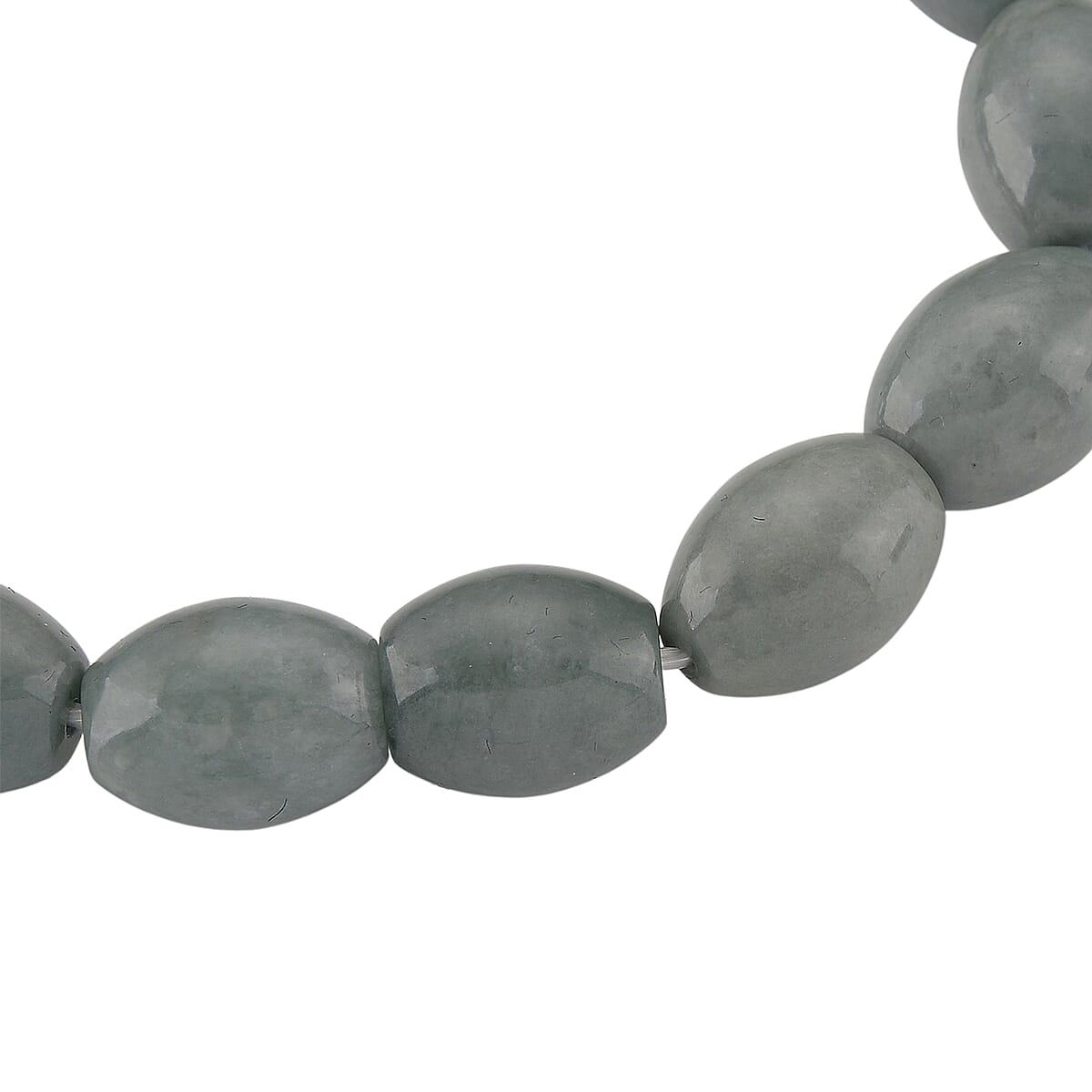 Natural Olmec Jadeite 160.00 ctw Barrel Stretch Bracelet image number 3