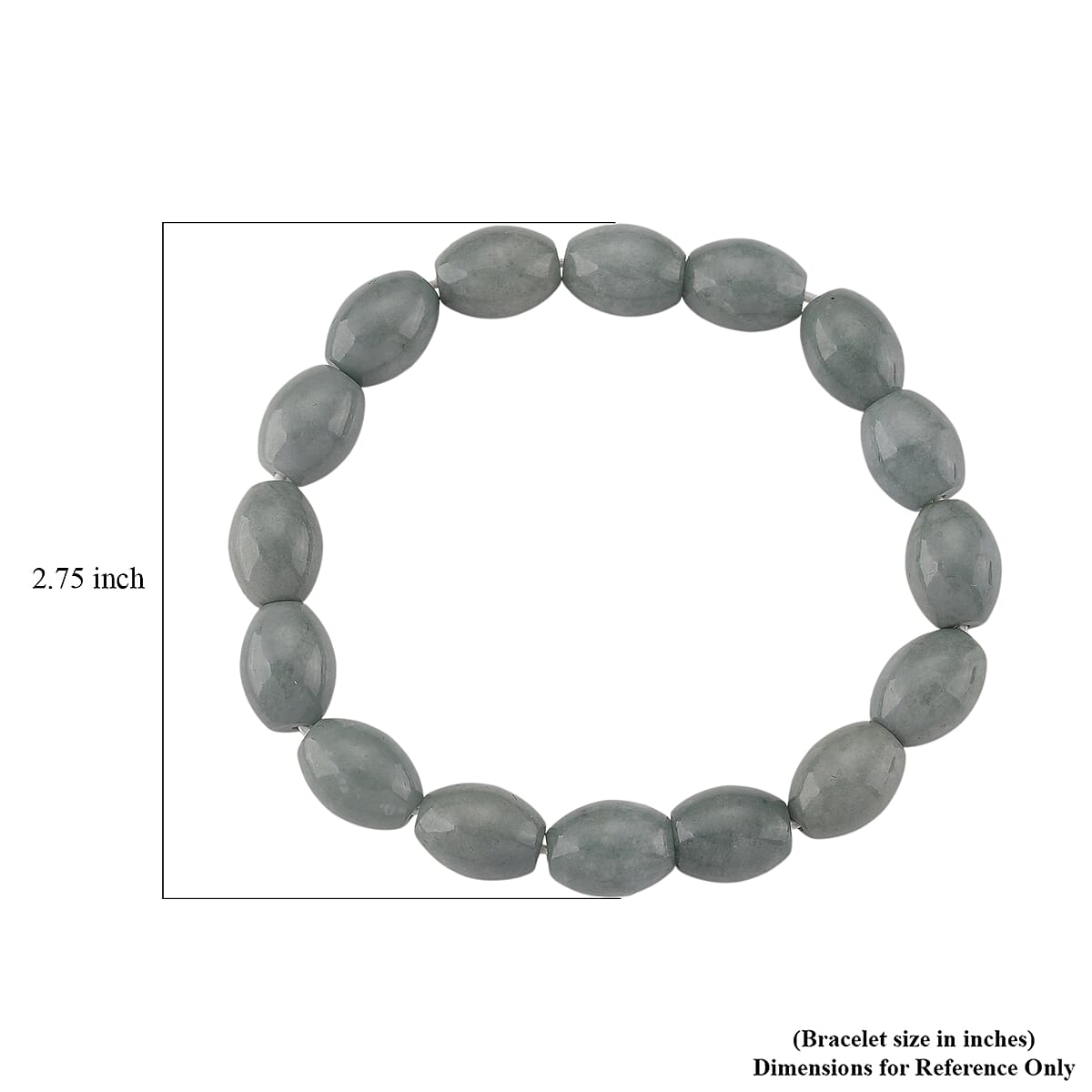 Natural Olmec Jadeite 160.00 ctw Barrel Stretch Bracelet image number 4
