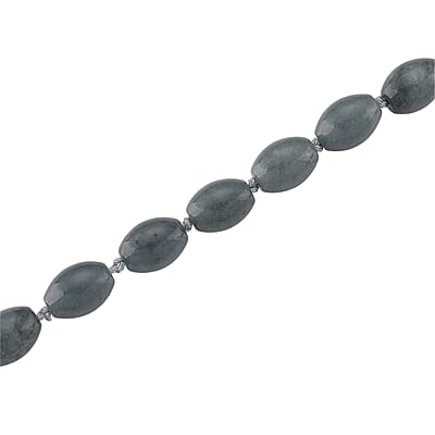 Natural Olmec Jadeite 350.00 ctw Barrel Necklace in Rhodium Over Sterling Silver 20 Inches