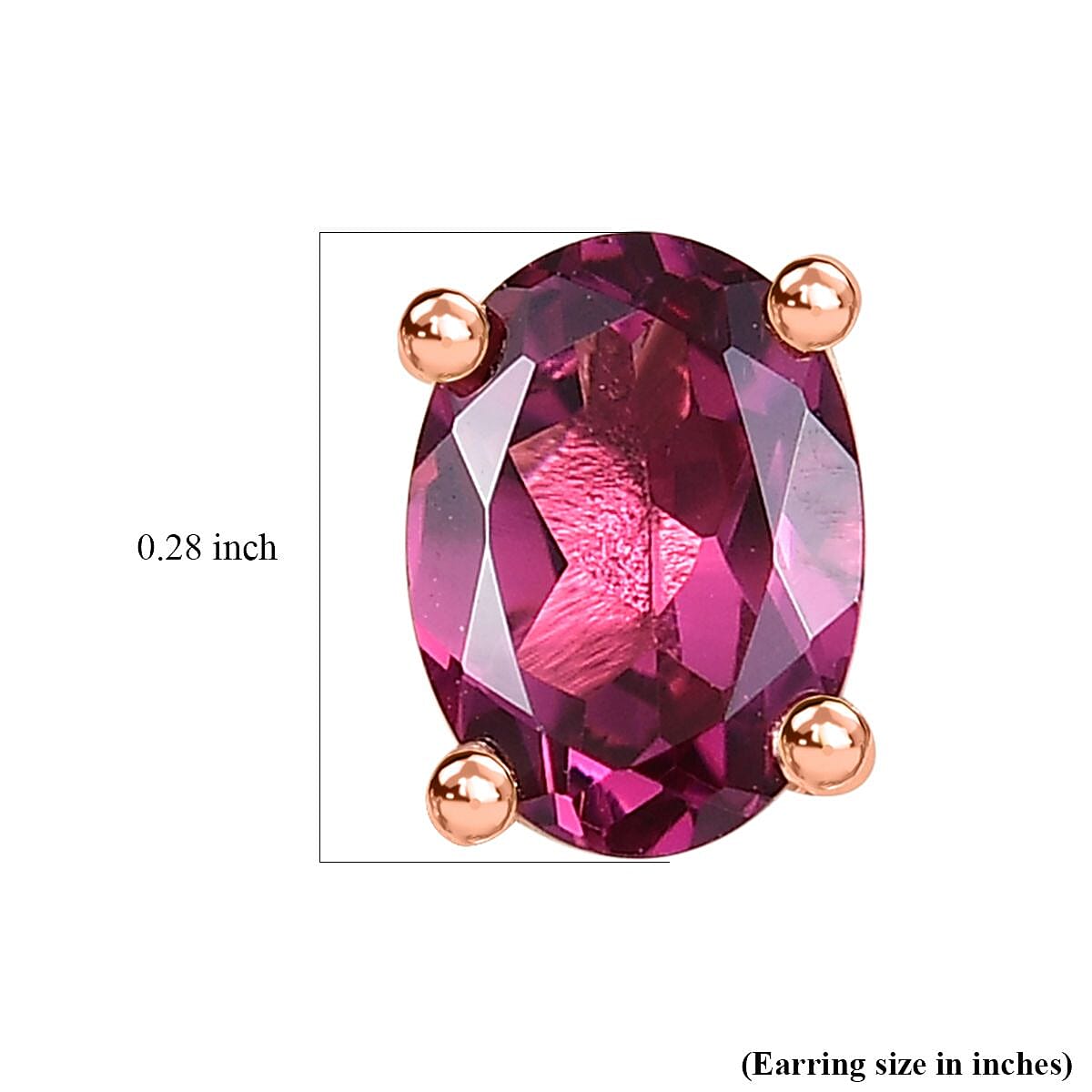 D'Joy Tanzanian Wine Garnet 2.00 ctw Stud Earrings in 18K Vermeil Rose Gold Over Sterling Silver image number 5