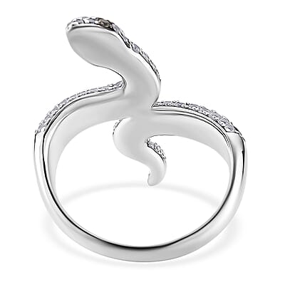 D'Joy Montepuez Ruby and Multi Gemstone 1.90 ctw Serpent Ring in Rhodium Over Sterling Silver (Size 5.0)