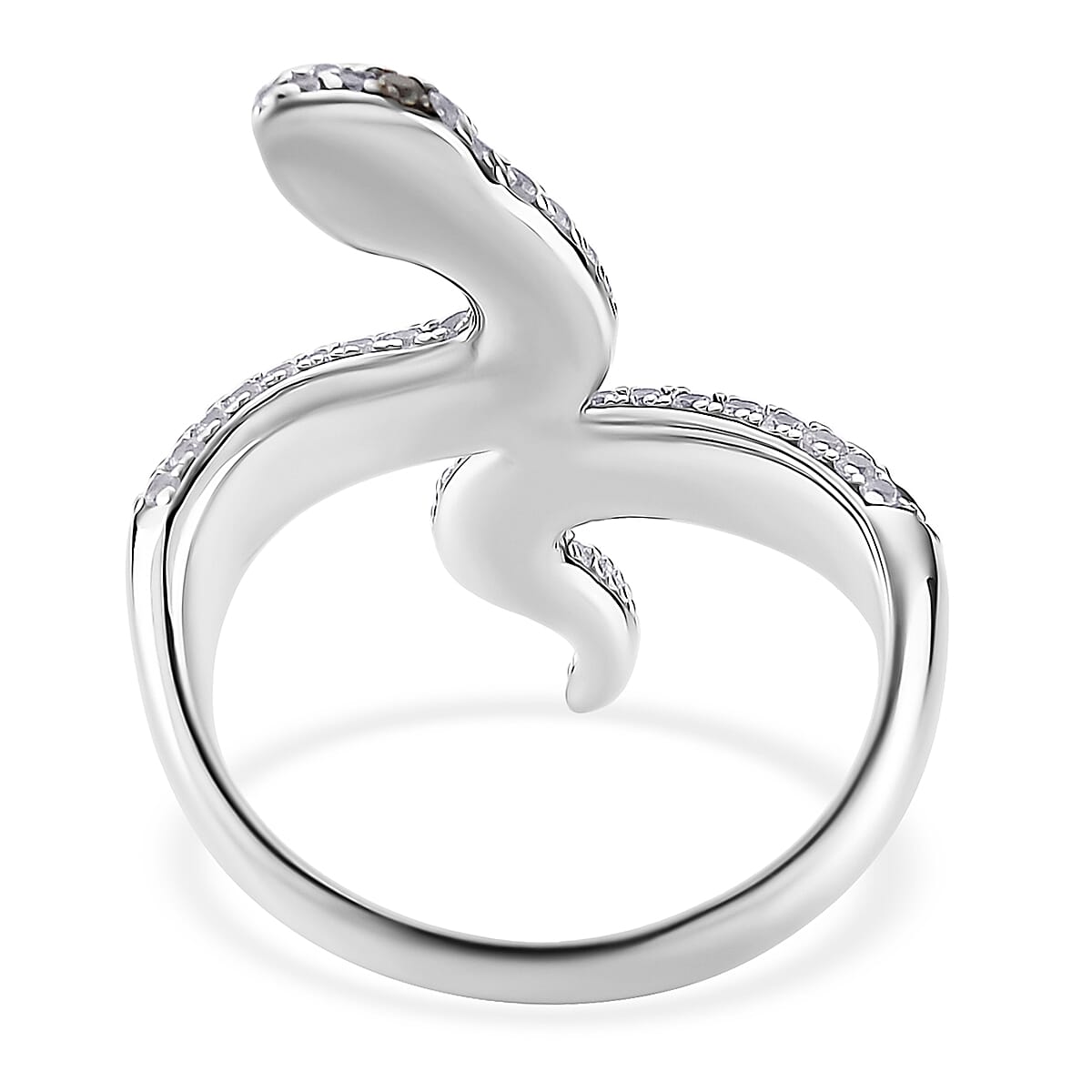 D'Joy Montepuez Ruby and Multi Gemstone 1.90 ctw Serpent Ring in Rhodium Over Sterling Silver (Size 9.0) image number 4