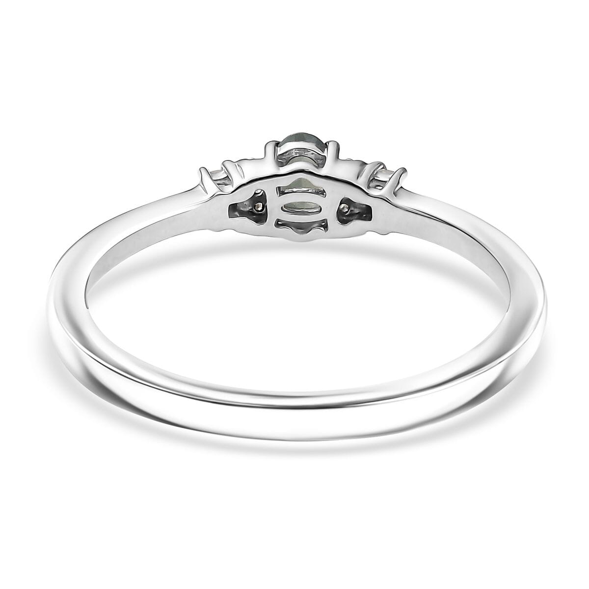 D’Joy Narsipatnam Alexandrite and White Zircon 0.40 ctw Ring in Rhodium Over Sterling Silver (Size 10.0) image number 4