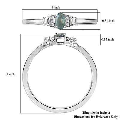 D’Joy Narsipatnam Alexandrite and White Zircon 0.40 ctw Shadow Glow Ring in Rhodium Over Sterling Silver (Size 10.0)