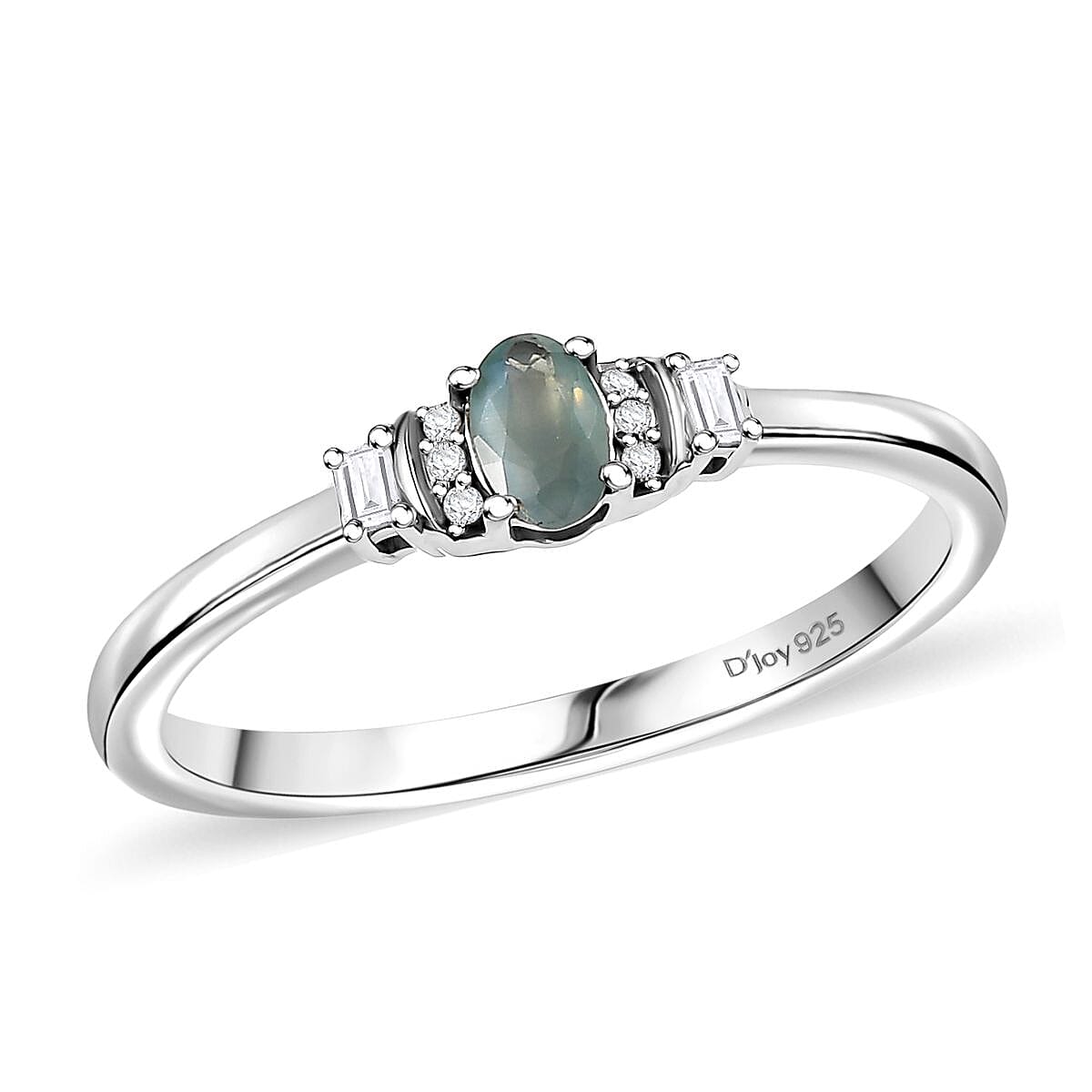 D’Joy Narsipatnam Alexandrite and White Zircon 0.40 ctw Shadow Glow Ring in Rhodium Over Sterling Silver (Size 6.0) image number 0