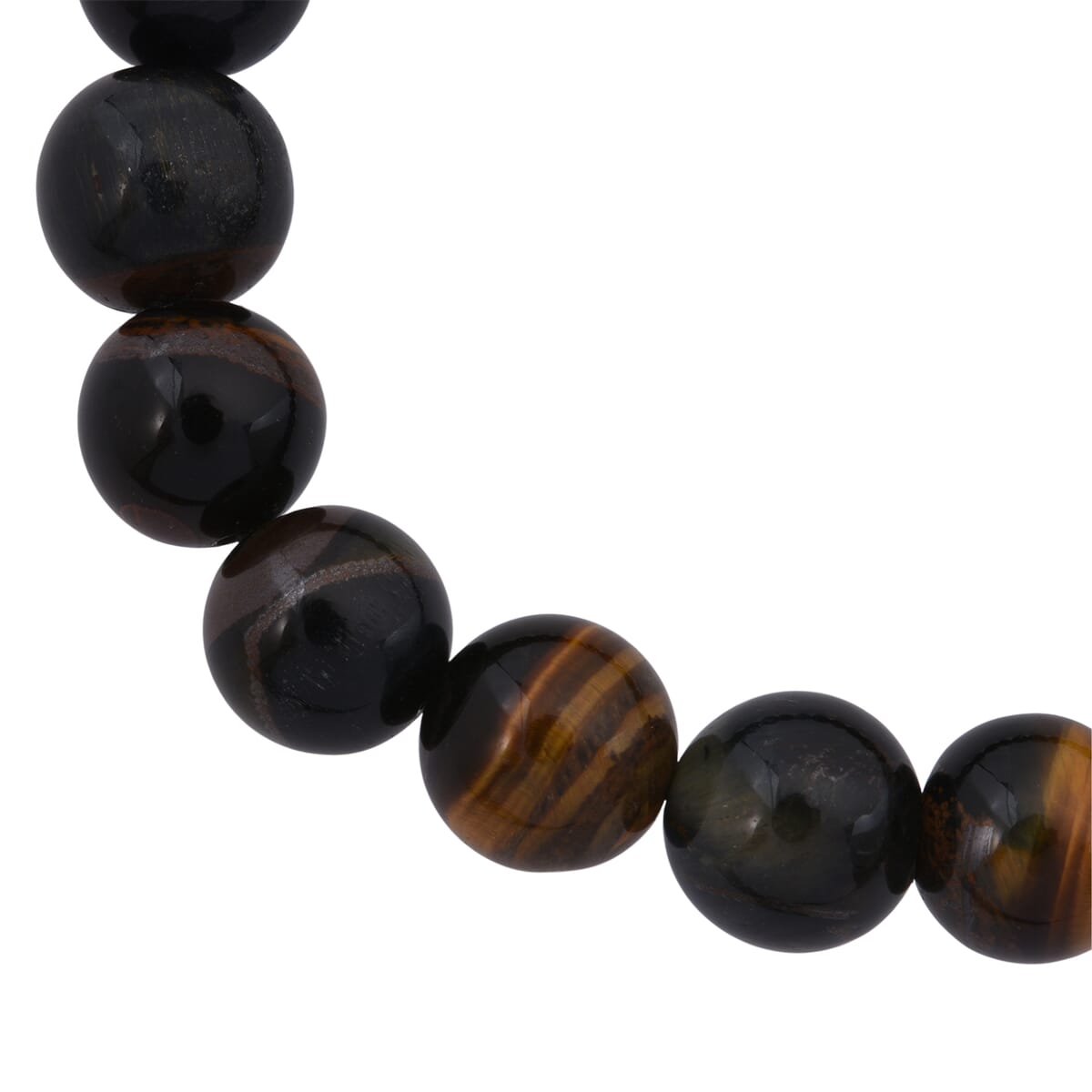 Golden Blue Tigers Eye Beaded 156.00 ctw Stretch Bracelet  image number 2