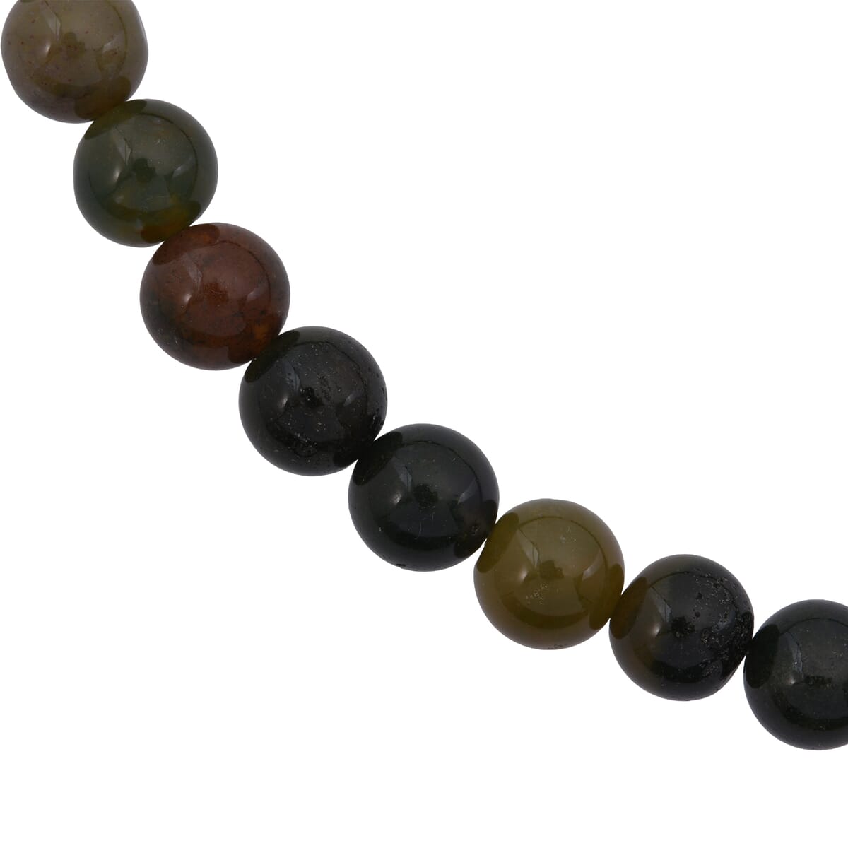 Indian Agate Beaded 351.45 ctw Necklace 18 Inches in Sterling Silver  image number 3