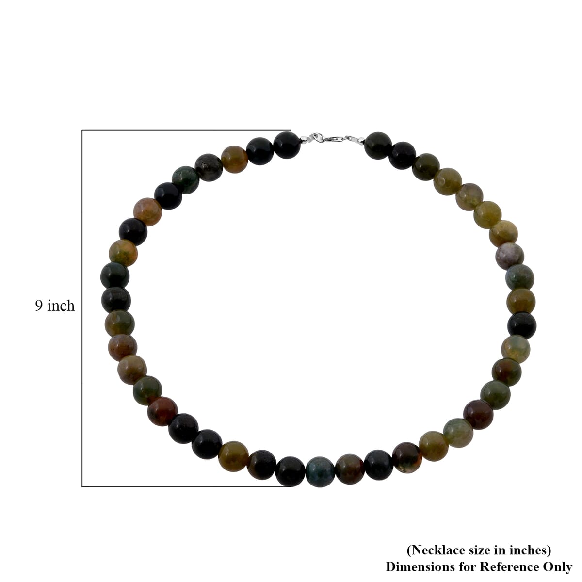 Indian Agate Beaded 351.45 ctw Necklace 18 Inches in Sterling Silver  image number 5