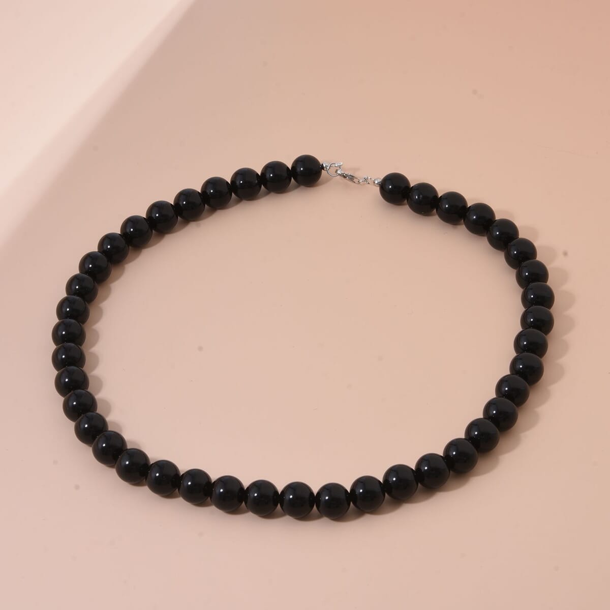 Black Obsidian 295.00 ctw Beaded Necklace in Sterling Silver 18 Inches image number 1