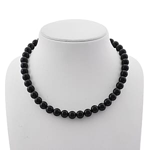 Black Obsidian 295.00 ctw Beaded Necklace in Sterling Silver 18 Inches