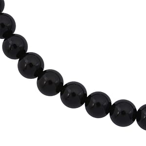 Black Obsidian 295.00 ctw Beaded Necklace in Sterling Silver 18 Inches