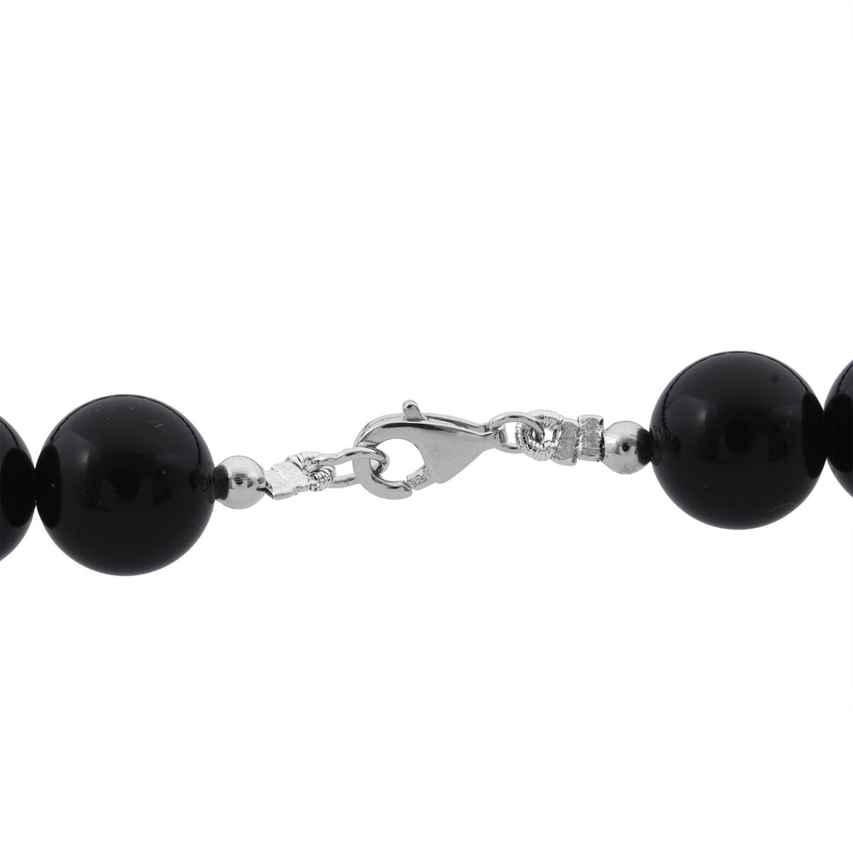 Black Obsidian 295.00 ctw Beaded Necklace in Sterling Silver 18 Inches image number 4