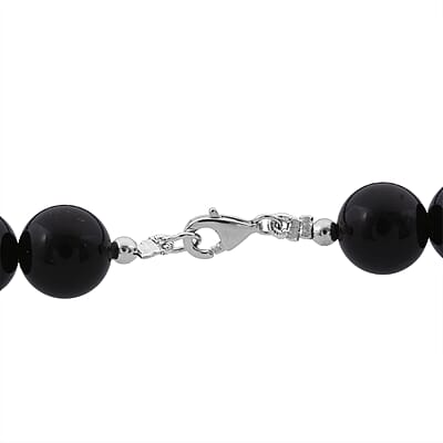 Black Obsidian 295.00 ctw Beaded Necklace in Sterling Silver 18 Inches
