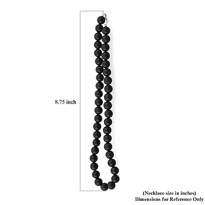 Black Obsidian 295.00 ctw Beaded Necklace in Sterling Silver 18 Inches