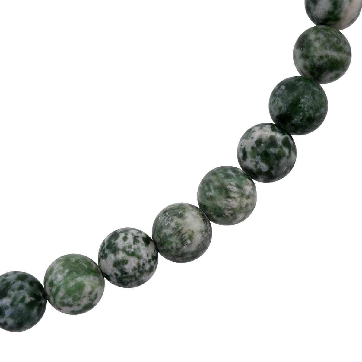 Green Point Jasper 375.00 ctw Beaded Necklace in Sterling Silver 18 Inches image number 3