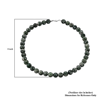 Green Point Jasper 375.00 ctw Beaded Necklace in Sterling Silver 18 Inches