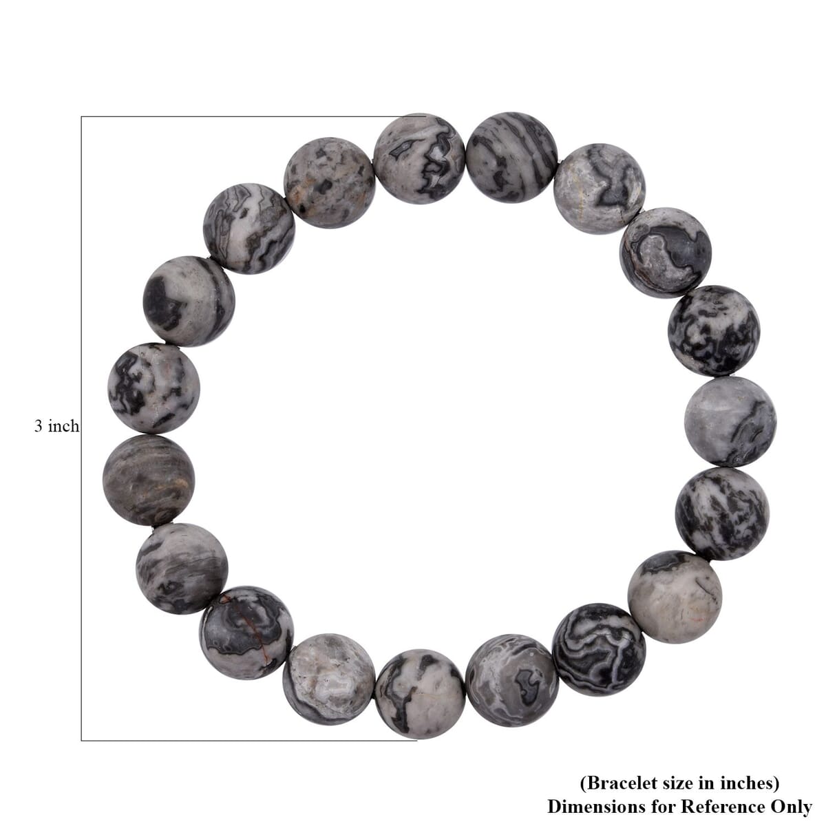Map Jasper 151.85 ctw Beaded Stretch Bracelet image number 3