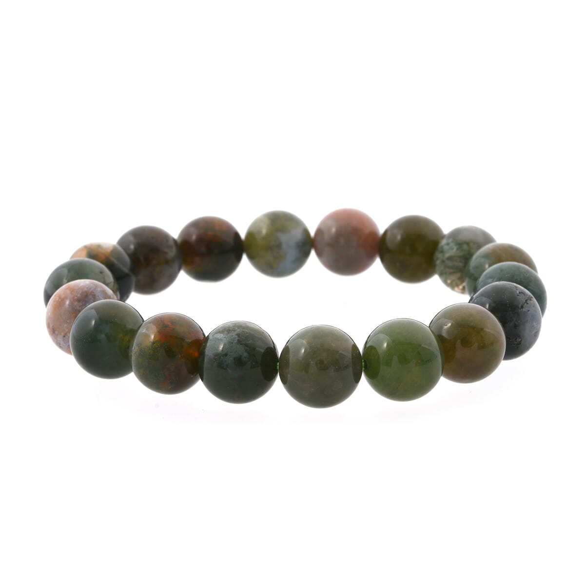 Indian Agate Beaded 149.95 ctw Stretch Bracelet  image number 0