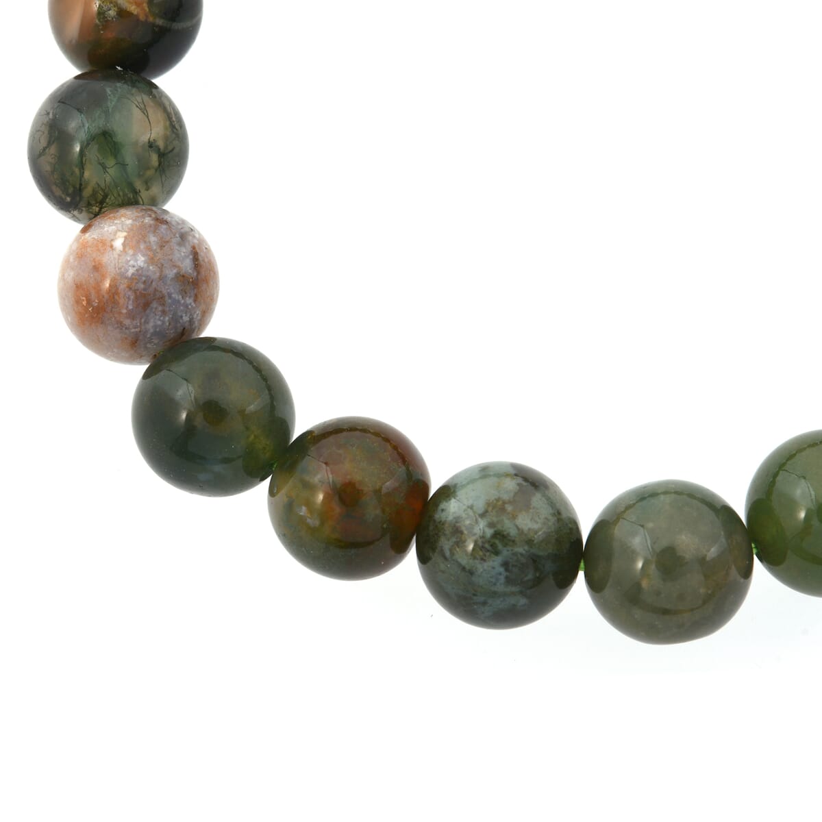 Indian Agate Beaded 149.95 ctw Stretch Bracelet  image number 2