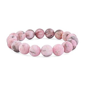 Pink Zebra Jasper 149.50 ctw Beaded Stretch Bracelet