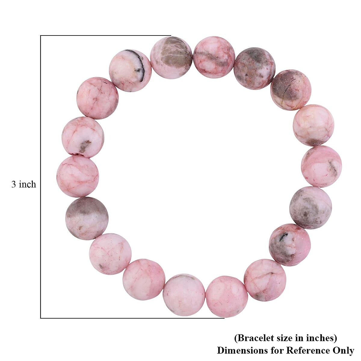 Pink Zebra Jasper 149.50 ctw Beaded Stretch Bracelet image number 3