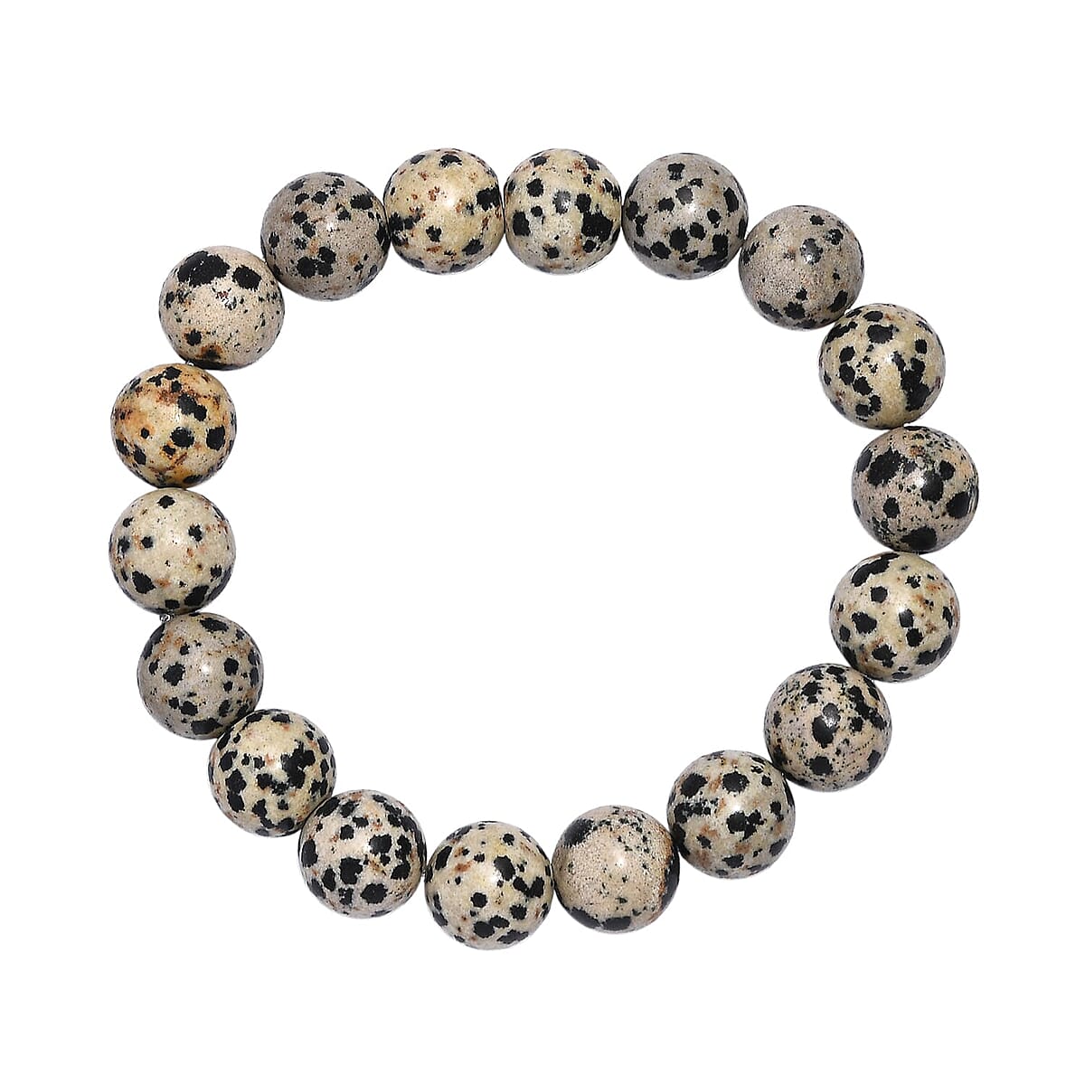 Dalmation Jasper 135.85 ctw Beaded Stretch Bracelet image number 4
