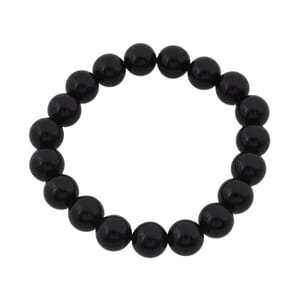 Black Obsidian 127.50 ctw Beaded Stretch Bracelet