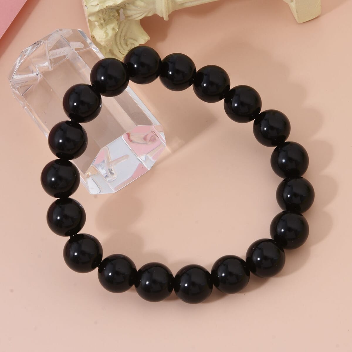 Black Obsidian 127.50 ctw Beaded Stretch Bracelet image number 1