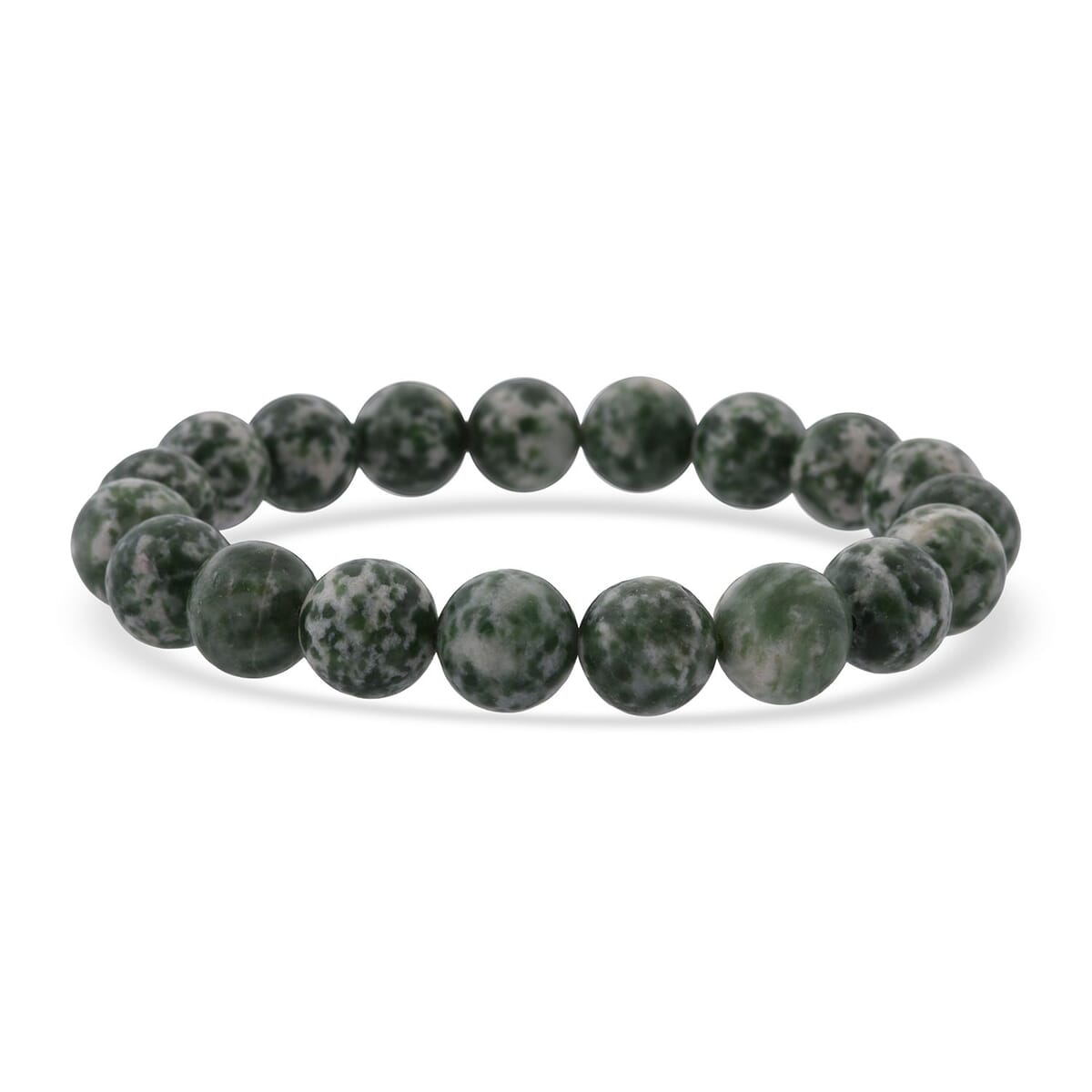 Green Point Jasper 160.00 ctw Beaded Stretch Bracelet image number 0
