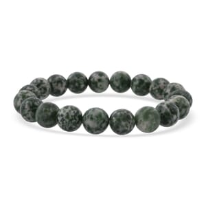 Green Point Jasper 160.00 ctw Beaded Stretch Bracelet