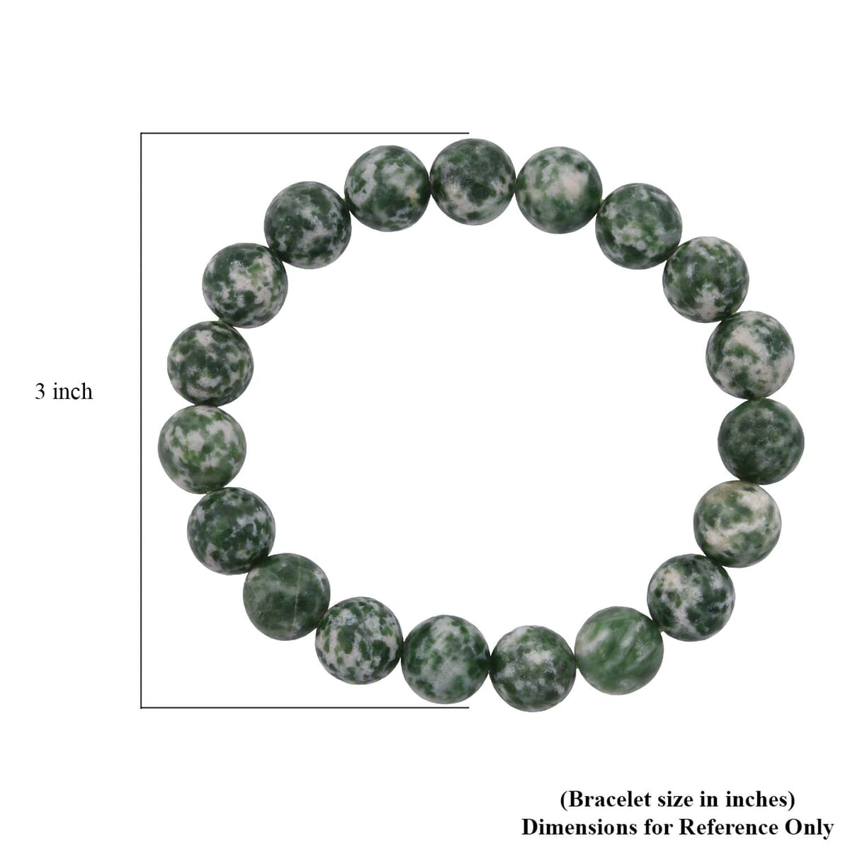 Green Point Jasper 160.00 ctw Beaded Stretch Bracelet image number 3