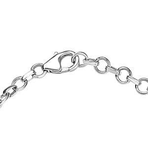 D'Joy Elysian Opal (Triplet) and White Zircon 8.00 ctw City Skylines Bracelet in Rhodium Over Sterling Silver (7.25 In)