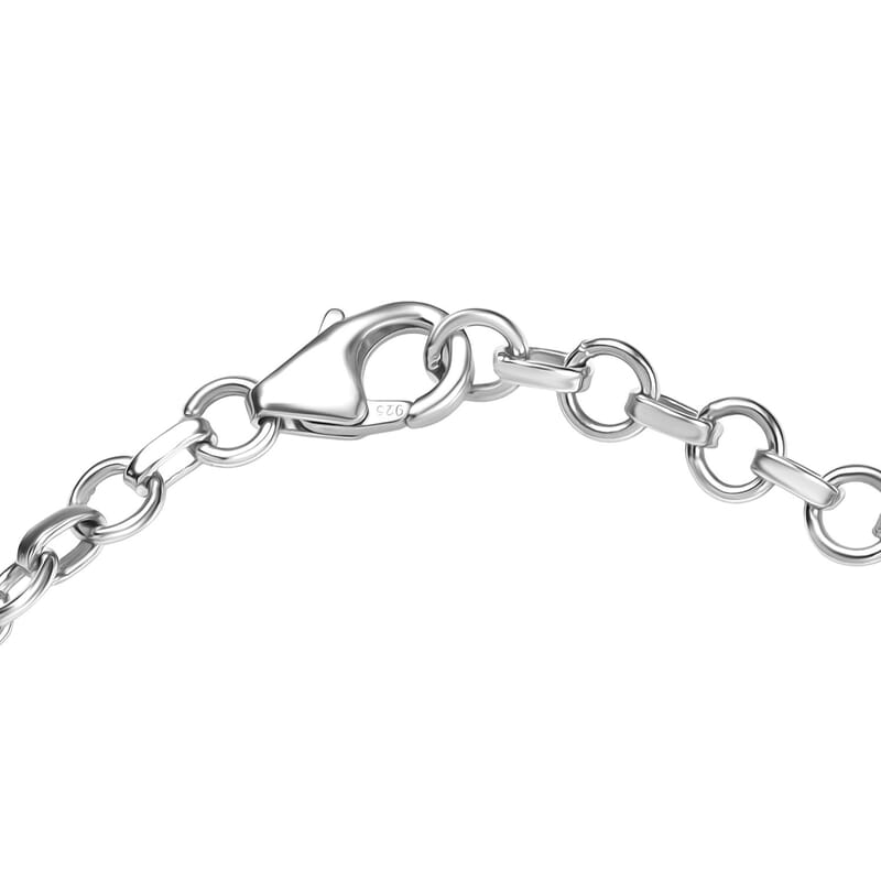 D'Joy Elysian Opal (Triplet) and White Zircon 8.00 ctw City Skylines Bracelet in Rhodium Over Sterling Silver (7.25 In)