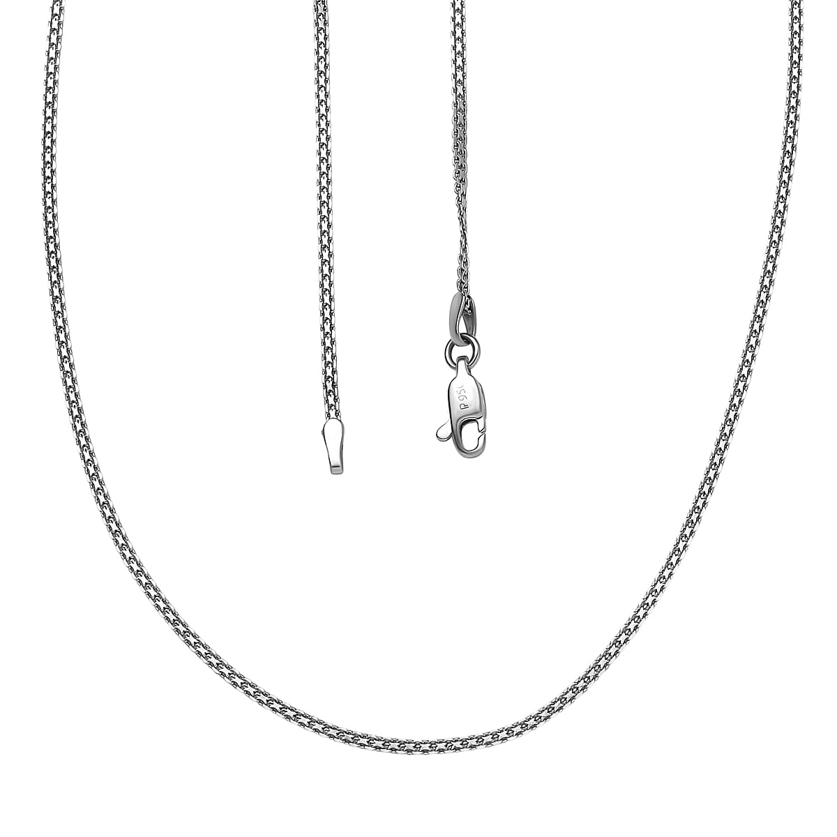 950 Platinum Sleek Box Chain Necklace 20 Inches 4.30 Grams image number 5
