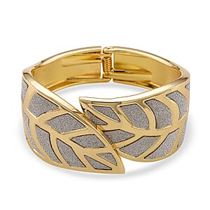Leaf Bangle Bracelet in Goldtone (7.25 In)