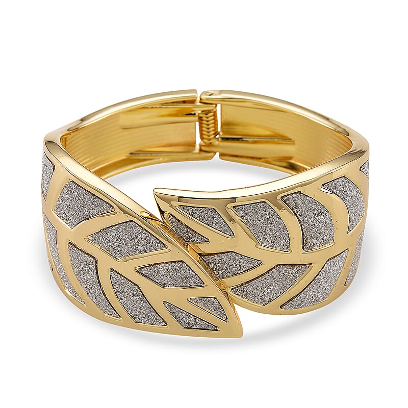 Leaf Bangle Bracelet in Goldtone (7.25 In)