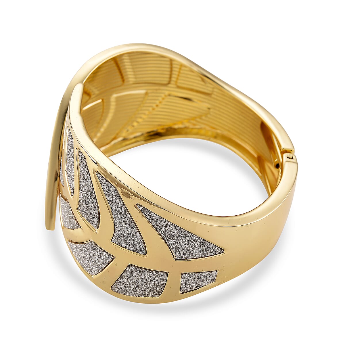 Leaf Bangle Bracelet in Goldtone (7.25 In) image number 2