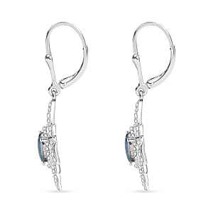 D'Joy Elysian Opal (Triplet) and White Zircon 2.90 ctw Urban Aurora City Lights Earrings in Rhodium Over Sterling Silver