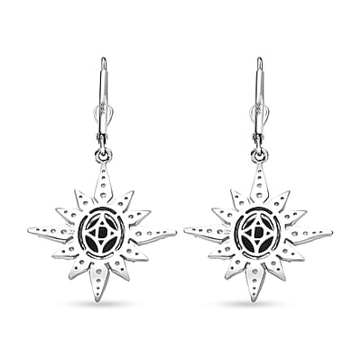 D'Joy Elysian Opal (Triplet) and White Zircon 2.90 ctw Urban Aurora City Lights Earrings in Rhodium Over Sterling Silver