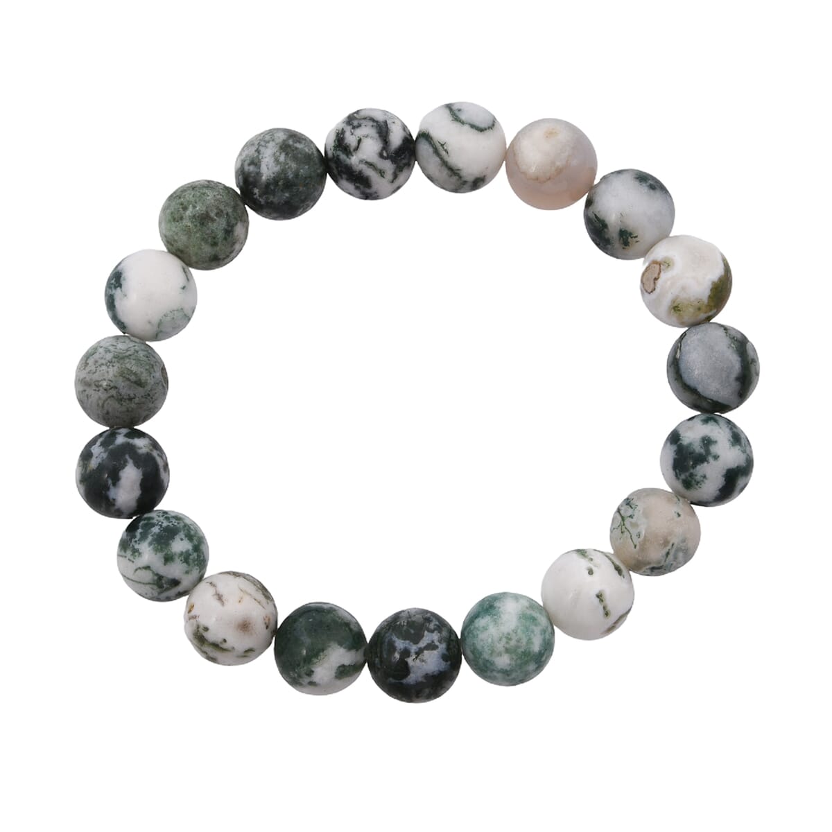 Tree Agate Beaded 133.55 ctw Stretch Bracelet  image number 0
