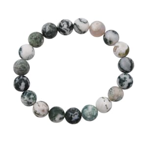 Tree Agate Beaded 133.55 ctw Stretch Bracelet 