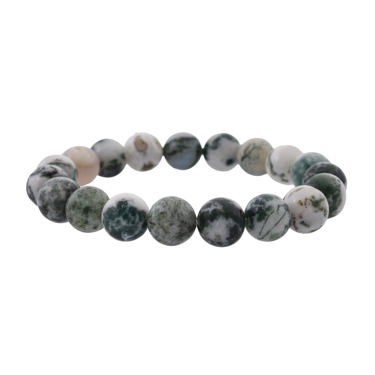 Tree Agate Beaded 133.55 ctw Stretch Bracelet  image number 2